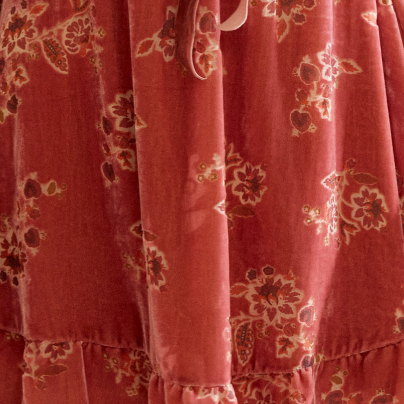 Faye Burnout Velvet Mini Dress in Persimmon Orange