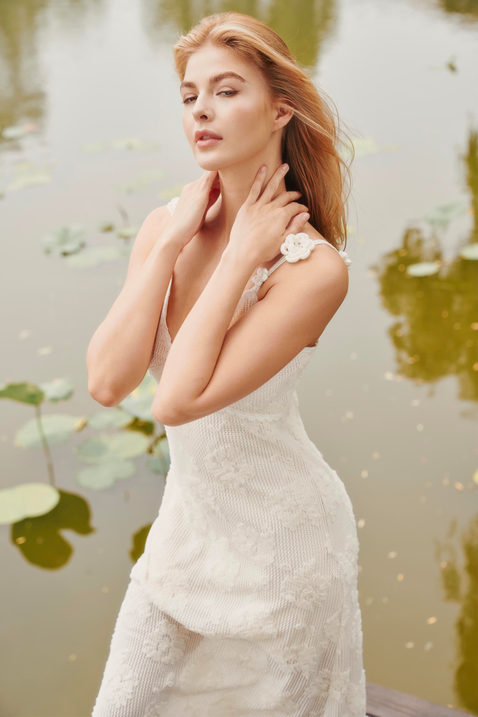 Dasha Crochet Lace Maxi Dress in White