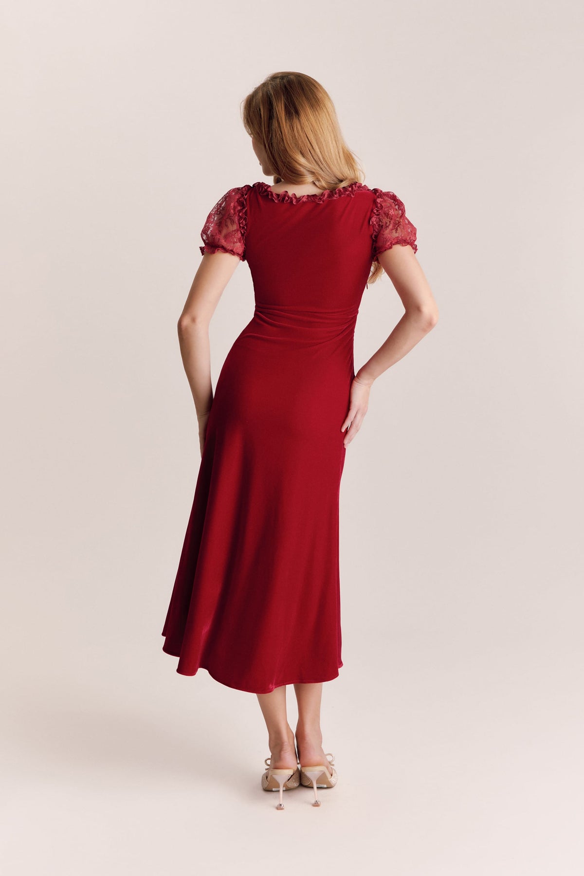 Bria Red Velvet Maxi Dress