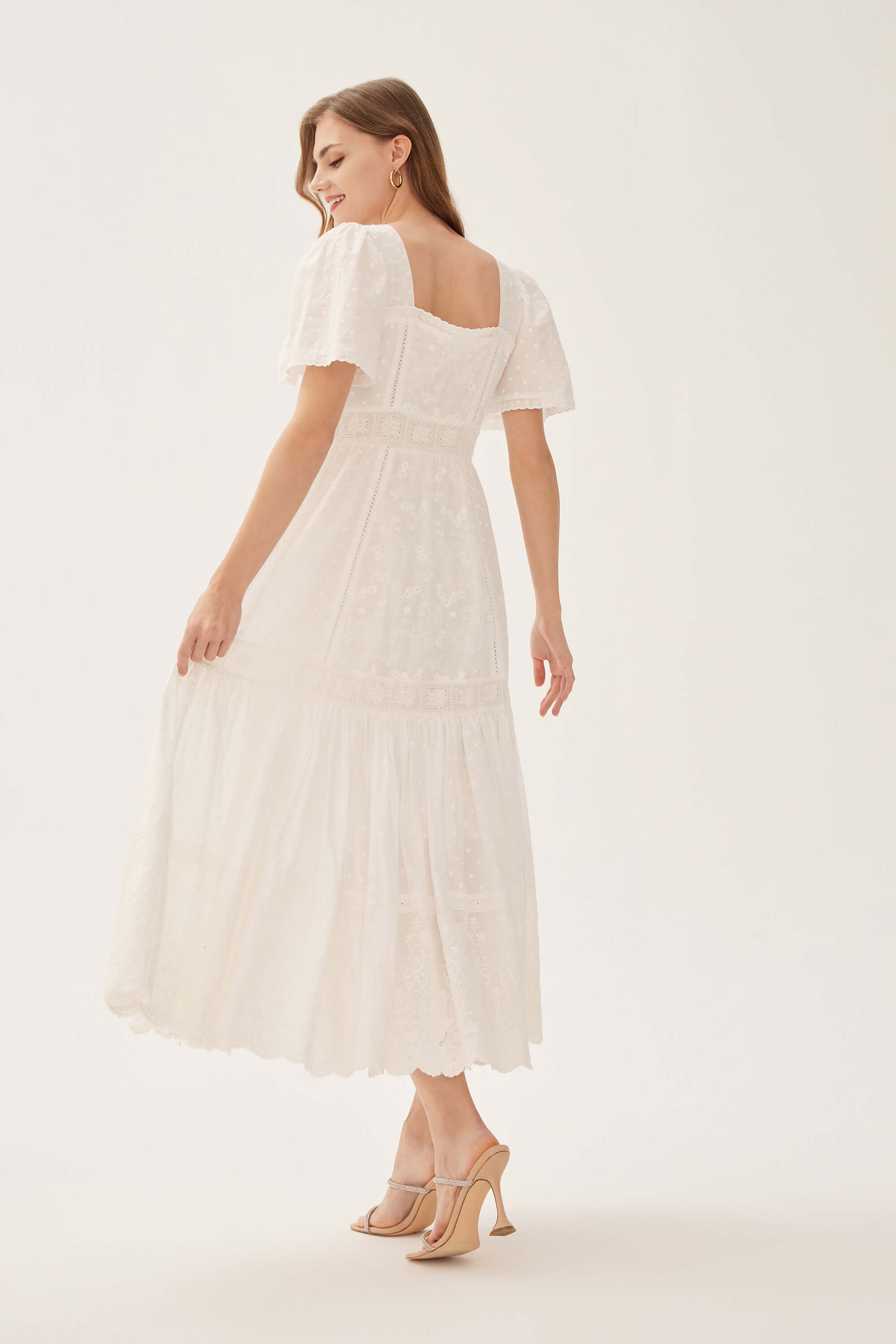 LAIT Jolie Mixed Lace Maxi Dress